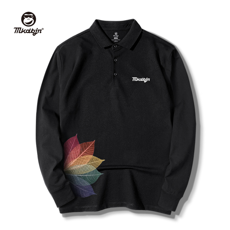 胖子polo衫男长袖T恤潮牌时尚宽松秋季加肥加大码男装秋装上衣服