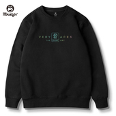 大码 商务休闲英文印花胖子圆领无帽打底衫 潮流卫衣男长袖 2025新款