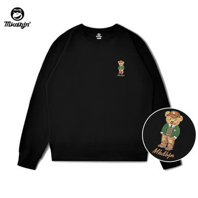 MKDBJN潮牌大码圆领卫衣刺绣小熊