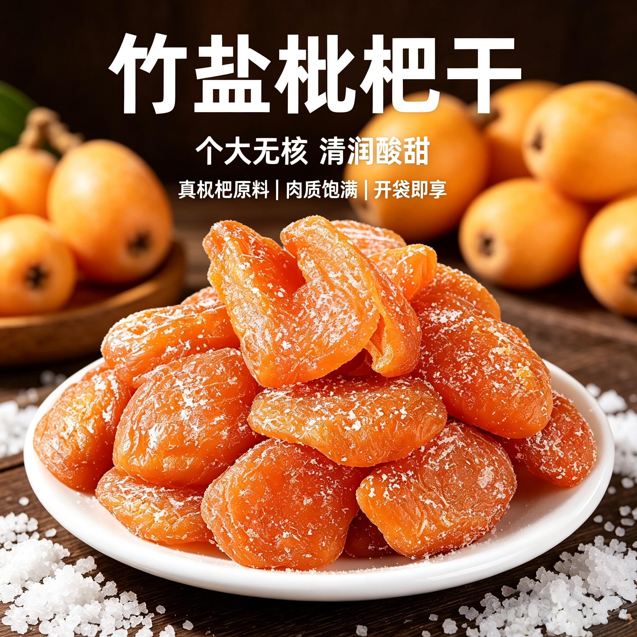 正宗福建云霄竹盐枇杷干原味水果蜂盐琵琶干解馋好吃的土特产年货