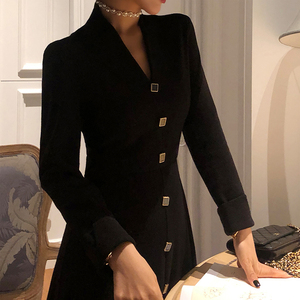 长款御姐女装轻熟小黑裙赫本风长裙2023年新款秋装裙子女初秋穿搭