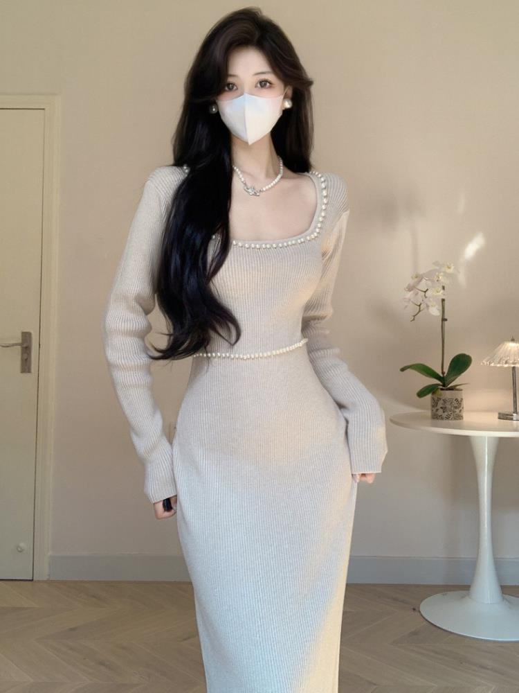 秋冬复古收腰显瘦长裙