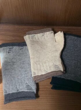 2025新款秋冬季新款男士手套半指保暖加厚防寒户外骑行开车手套