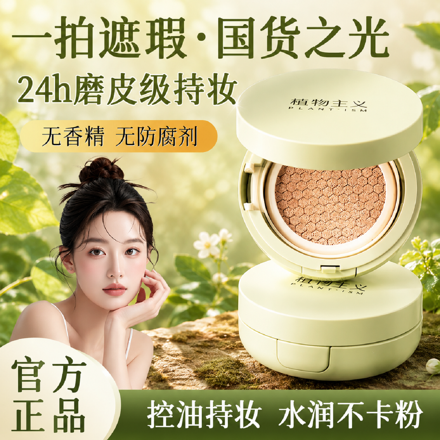 植物主义准孕妇气垫专用孕期哺乳期彩妆可用粉底液素颜霜遮瑕bb霜