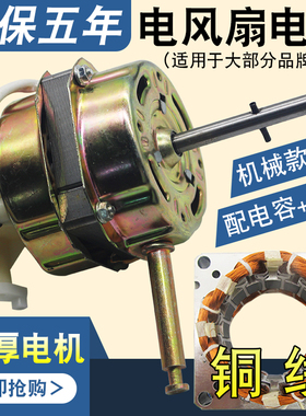 14寸电风扇电机通用FS/FT35落地扇台扇壁扇纯铜线马达机头55W功率