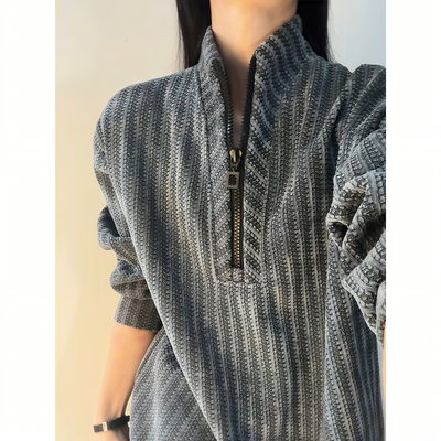 cleanfit雪尼尔半拉链卫衣男秋冬美式加绒长袖t恤高级感重磅外套