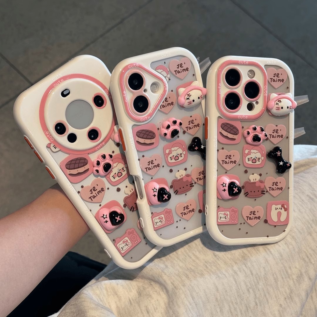 甜点Kitty小猫贴件适用苹果16手机壳iPhone15/14promax新款vivos20华为p70/p60可爱女reno13荣耀300小米15pro