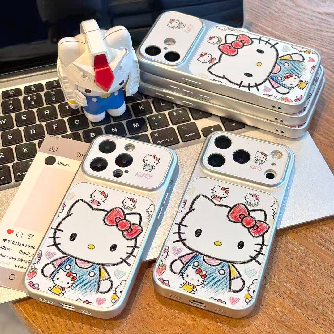 涂鸦绘画猫咪适用多型号手机壳