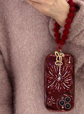 2024新年烟花适用vivos18手机壳iqooneo9/8新款y78/y35m创意x90/x80/x70小众z8/z7x情侣s16/s15e全包x100pro