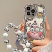 a93s网红1加ACE3V情侣a58卡通findx7全包A2pro女A1活力版 电镀银海绵宝宝适用OPPOreno11手机壳k10新款 a97新款