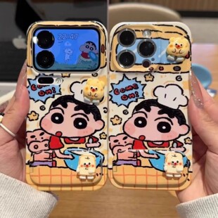 面包烘焙小新支架适用苹果17手机壳iPhone16 14PROMAX菲林华为mate80卡通RENO15情侣vivos50红米turbo5max