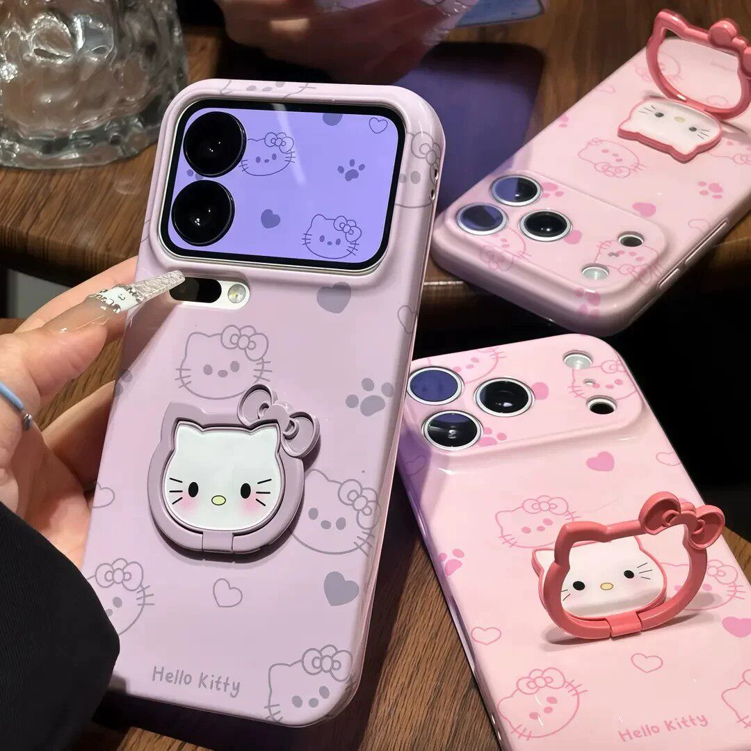 多巴胺猫咪指环支架适用苹果17promax手机壳iPhone16/15菲林华为mate80可爱p70硬壳vivox300s全包OPPO小米17