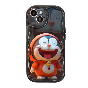 呆萌叮当适用OPPOk11手机壳reno10/9/8秋冬新款a97/a58/a93s硅胶findx6/x5/x3可爱k10/k9s情侣a91全包a1pro软