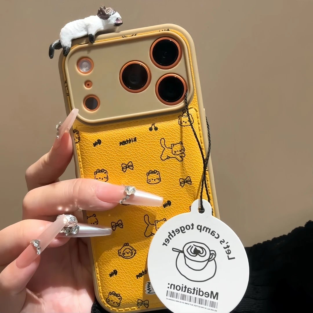 立体趴趴猫咪适用苹果17手机壳