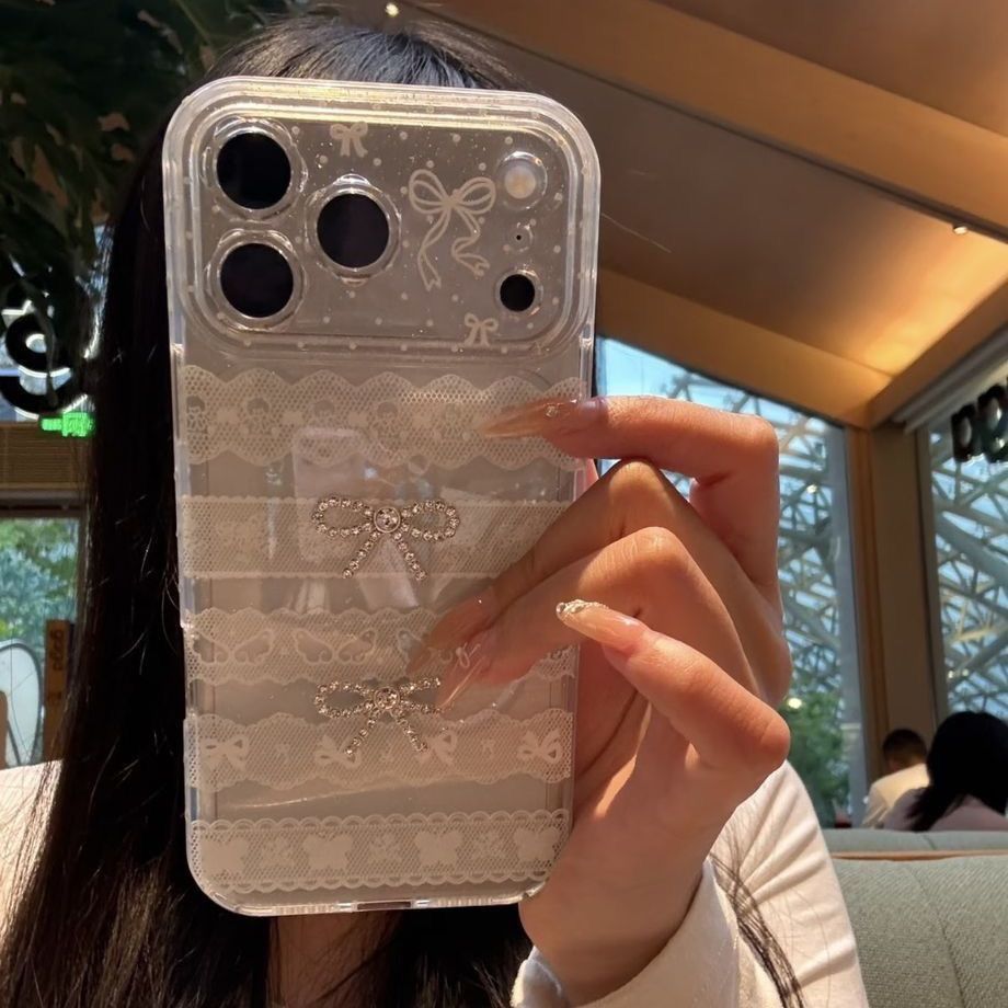立体蕾丝蝴蝶结适用苹果17手机壳