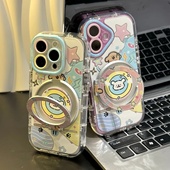 音乐小狗旋转支架适用苹果17手机壳iPhone16 vivox200s情侣civi5pro 华为nova14红米k80至尊版 13promax新款