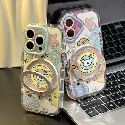 音乐小狗旋转支架适用苹果手机壳