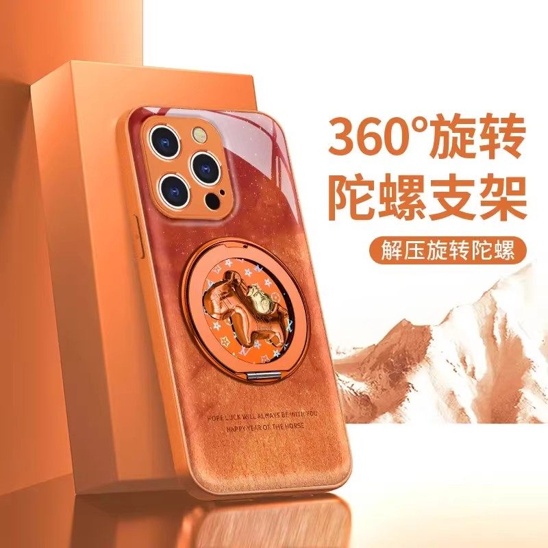 晕染马橙色适用苹果17手机壳iPhone16/15/14/13PROMAX新年款VIVO华为nova14高级OPPO水凝Pura80pro情侣小米17