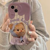 s19新款 y300卡通iQOOneo10网红x100 x80全包s17 好运紫熊适用vivox200手机壳s20 s15pro防摔z9 x90 s16