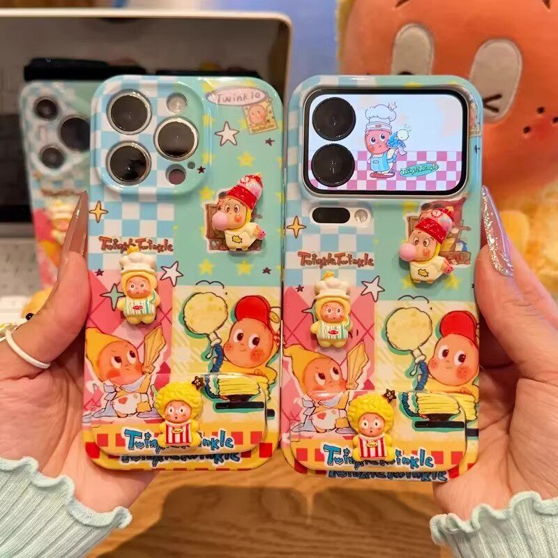 拼接星人公仔支架适用苹果17手机壳iPhone16/15promax华为mate80可爱pura70菲林vivos50红米turbo5max情侣k90