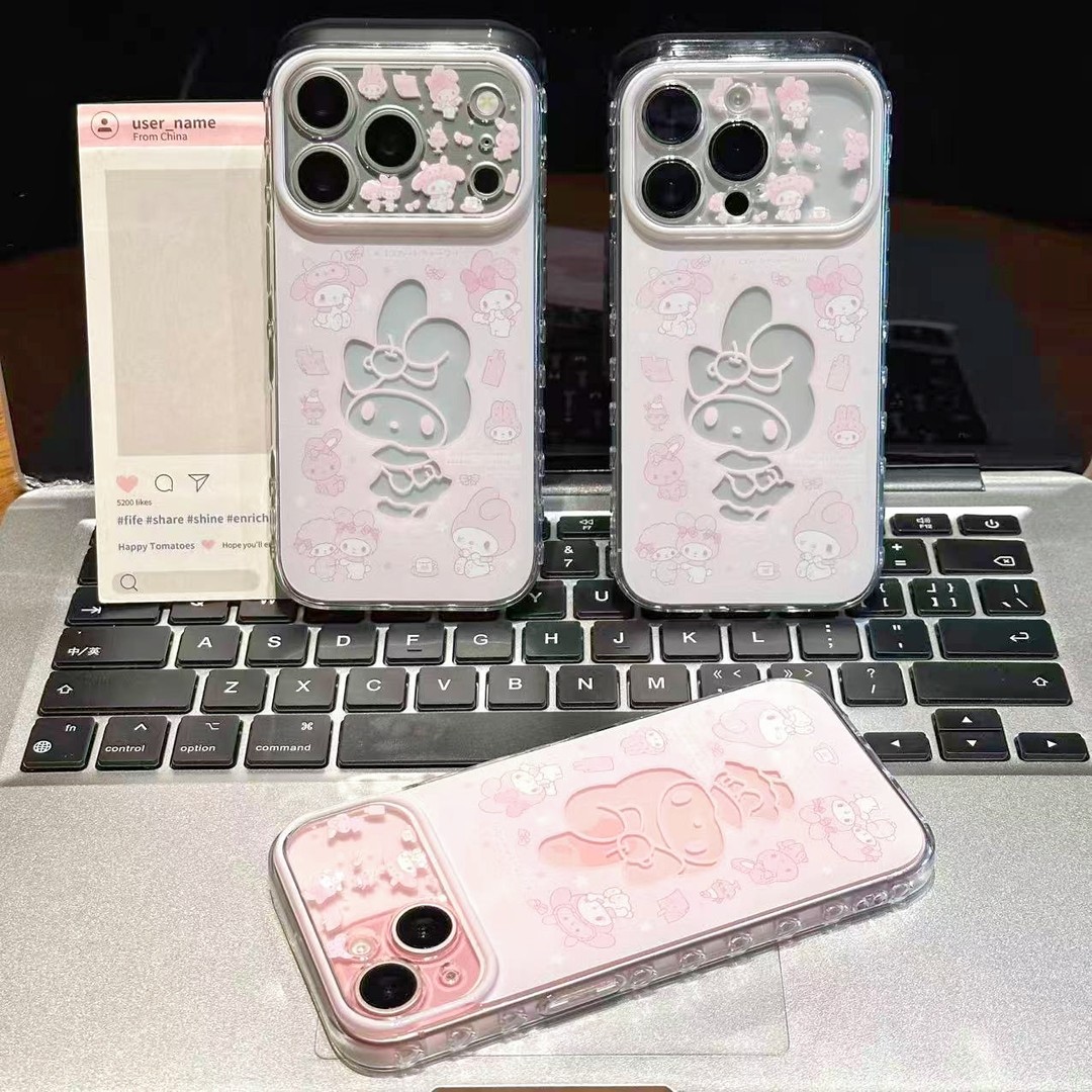 镂空粉美乐蒂适用苹果17手机壳