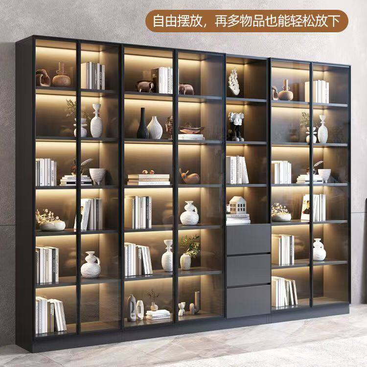 玻璃门靠墙办公样品展示文件柜