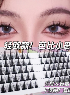 轻欧款小恶魔假睫毛浓密分段式COS嫁接眼睫毛新款5排装已剪好单簇