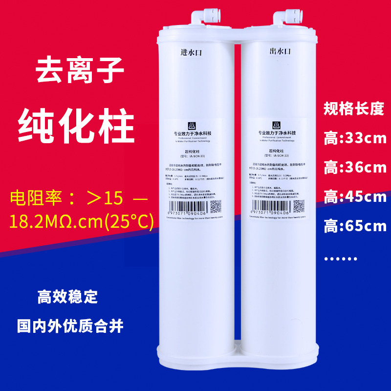 亿翱实验室超纯水机超纯水柱混床树脂去离子纯化柱滤芯纯化水柱子