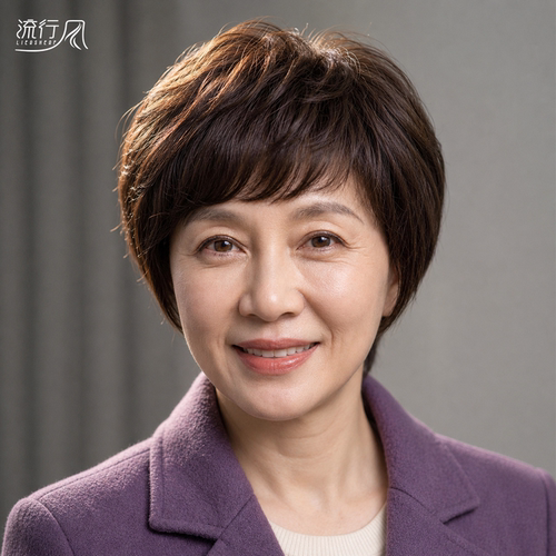 中老年妈妈全真发短卷整顶假发