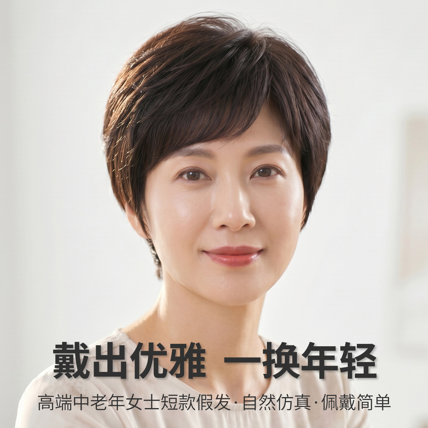 假发全头套女真人发丝短发妈妈款2026热卖女士逼真自然日常假发套