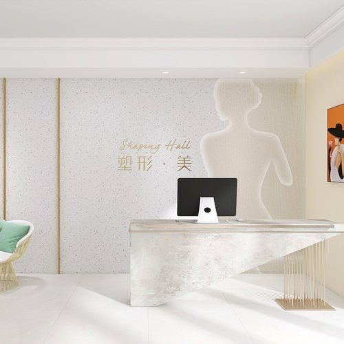美容院前台墙纸纹绣店美睫美甲店