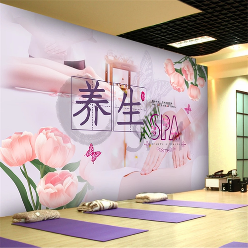 网红美容院SPA瑜伽馆定制壁画
