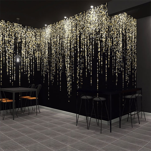 ktv酒吧背景墙纸酒店3d发光线条壁画音乐烧烤店铺包厢网红壁纸