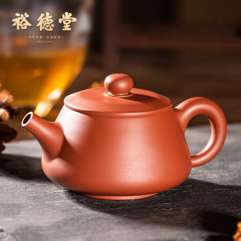 紫砂壶潮州手拉壶矮石瓢原矿朱泥壶名家大师茶具复古茶壶纯全手工
