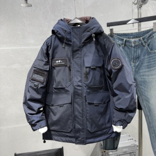 外套防寒服痞帅宽松户外情侣款 男士 冲锋衣 新款 羽绒服加厚保暖冬季