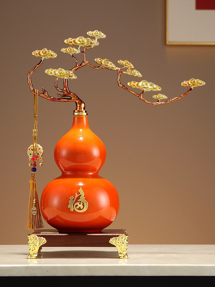 新年五福葫芦饰品高端陶瓷工艺品新中式入口桌面装饰感人礼品