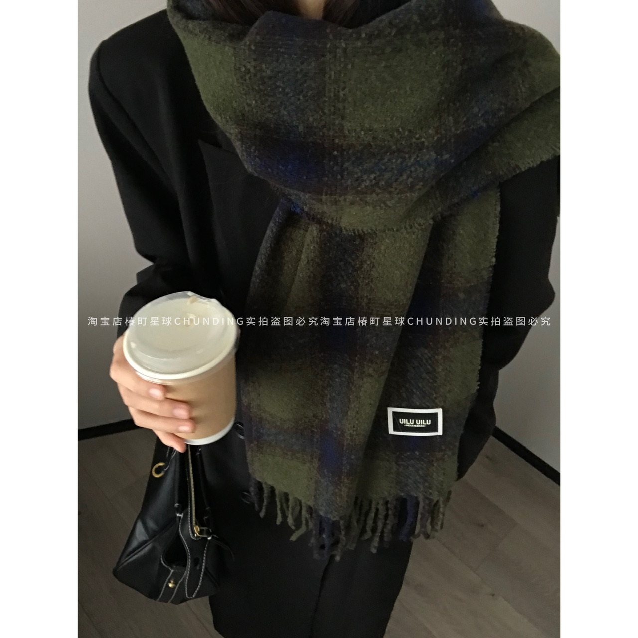 【苔藓】韩系复古格子绿色围巾女冬季保暖百搭仿羊绒披肩情侣围脖,服饰配件/皮带/帽子/围巾,围巾/丝巾/披肩,淘宝优惠券,粉丝福利购,淘宝优惠卷