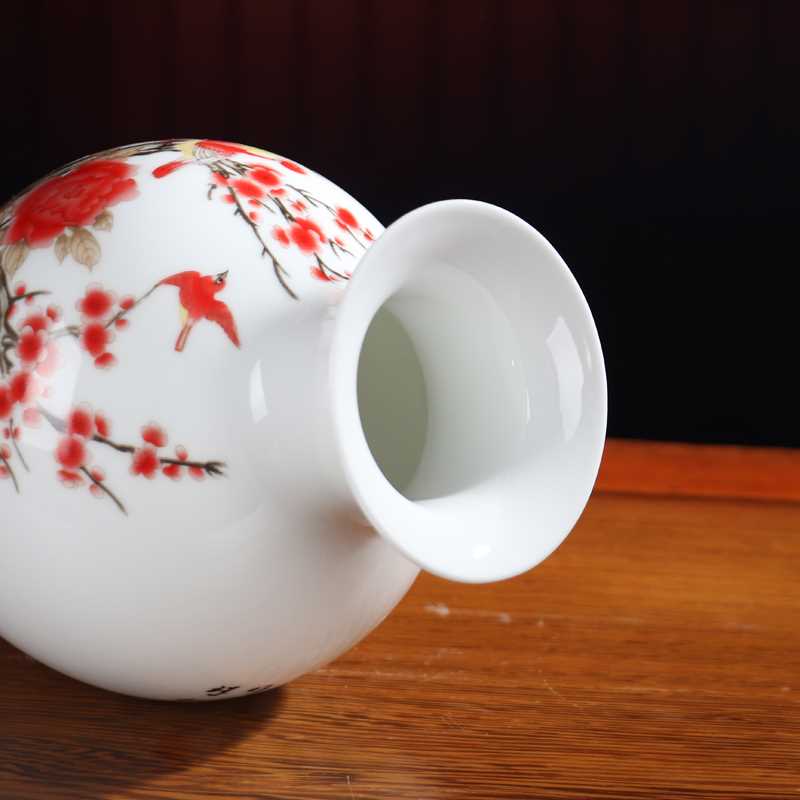 新品三件套花瓶摆件客厅插花景德镇陶瓷中式家居办公室简约装饰品