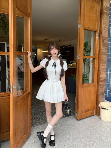 越韩小鱼Musefish 学妹你好  甜美少女学院风初恋小白裙连衣裙