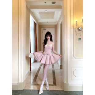 千金风亮片小香外套公主蓬蓬吊带裙套装 法式 女 热恋岛屿 越韩小鱼