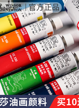 温莎牛顿油画颜料画家专用初学者儿童绘画单支管状油彩颜料套装12色24色36色白色金色钛白170ml/45ml