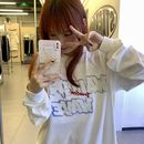 美式 情侣卫衣设计感上衣 毛巾绣字母潮牌重磅长袖 t恤女春秋打底衫