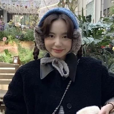 网红同款蓝灰毛绒系带耳罩保暖冬季骑车头戴式耳套耳捂子东北穿搭