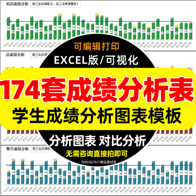学生成绩排名统计分析个人成绩自动计算登记管理系统excel图表格