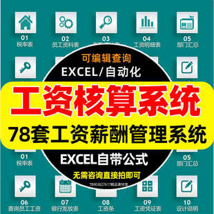 公司工资薪酬管理系统自动个税工资条核算excel表格人事财务部门