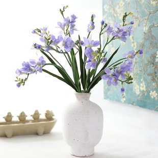 仿真花胶布香雪兰家居装饰玉簪花手感花卉玉簪兰假花两叉小苍兰