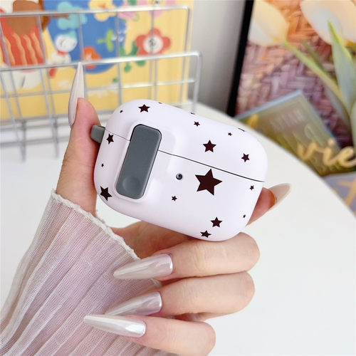 磁吸弹盖粉紫星星适用华为Freebuds 7i/pro5无线蓝牙耳机保护套Free Clip2苹果AirPods 4/5代磨砂pro2/3