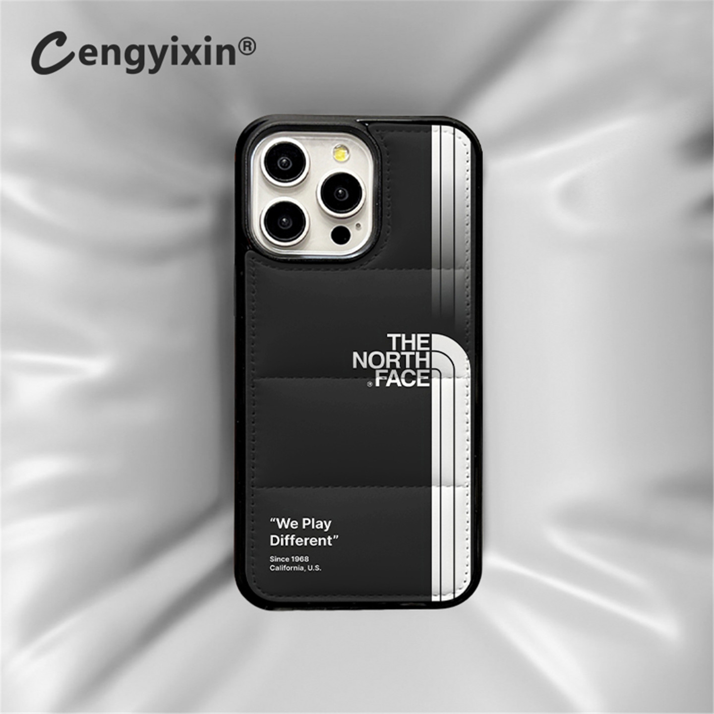 潮牌北面17适用苹果16ProMax手机壳iPhone15充棉羽绒服14/13/12/11三星S22/23/24/25