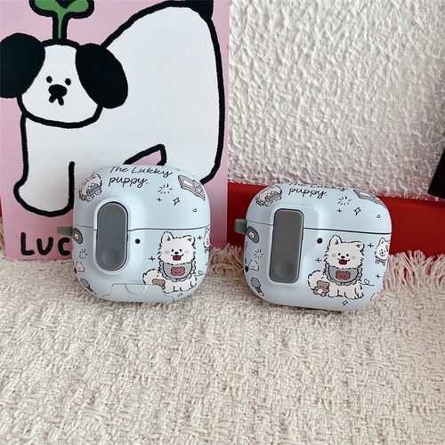 磁吸弹盖小狗适用华为Freebuds 7i/pro5无线蓝牙耳机保护套Free Clip2苹果AirPods 4/5代磨砂pro2/3