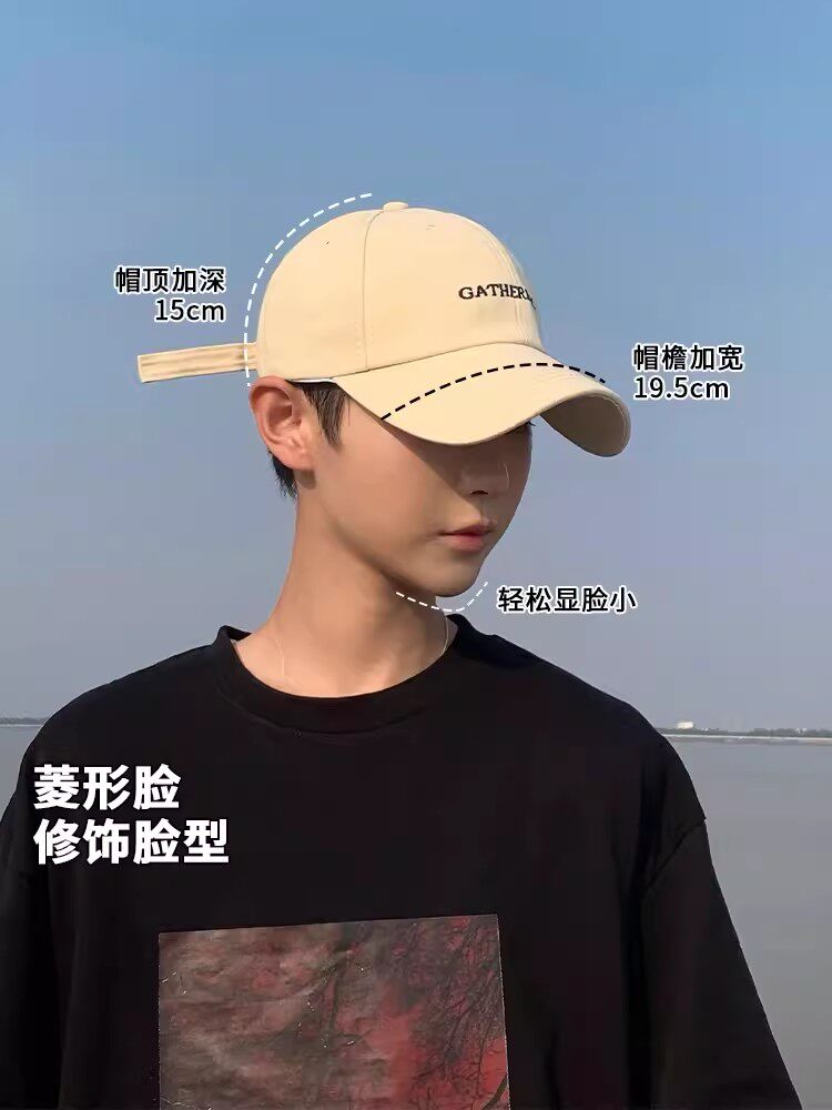 帽子男款夏季防晒大头围鸭舌帽男2024新款男生宽檐棒球帽男士潮牌